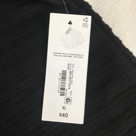 Liz Claiborne Knit Sweater Top Women XL Black Stripe Long Sleeve Shoulder Button - Picture 3 of 16